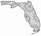 Florida State Coloring Map Outline Printable Pattern Patterns Shape Pages Stencil Adults Color Kids States Break Take Sheet sketch template