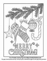 Coloring Ornament Comfy Merry sketch template