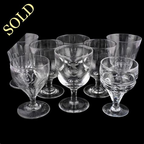 antique wine glasses assorted glass rummers