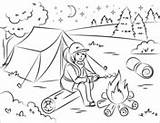 Lagerfeuer Marshmallow Roasting Ausmalbild Campfire Supercoloring Röstet Lato Ausdrucken Drukuj sketch template