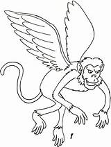 Oz Wizard Flying Monkey Coloring Pages Winged Drawing Monkeys Printable Maldonado Print Getdrawings sketch template