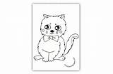 Coloring Cat Bow Tie Pages Color Sweet Getdrawings Getcolorings sketch template