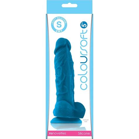 coloursoft 5 soft dildo blue sex toys and adult