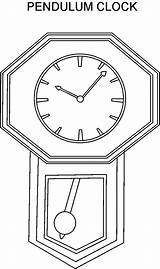 Clock Coloring Pendulum Pages Printable Color Blank Print sketch template