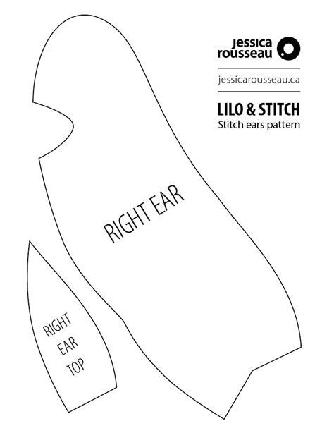 printable stitch ear template printable templates