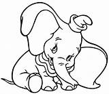 Dumbo Coloring Elephant Pages Disney Bulk Color Template sketch template