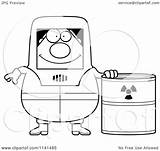Hazmat Drum Worker Hazardous Clipart Cartoon Coloring Removal Materials Outlined Vector Cory Thoman Royalty sketch template