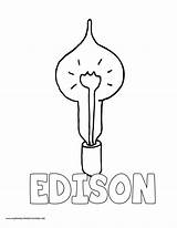 Coloring Edison Thomas Invention Inventor sketch template