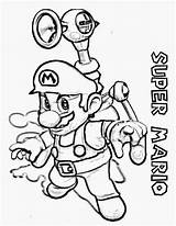 Coloring Mario Bros Super Pages Kids Game sketch template