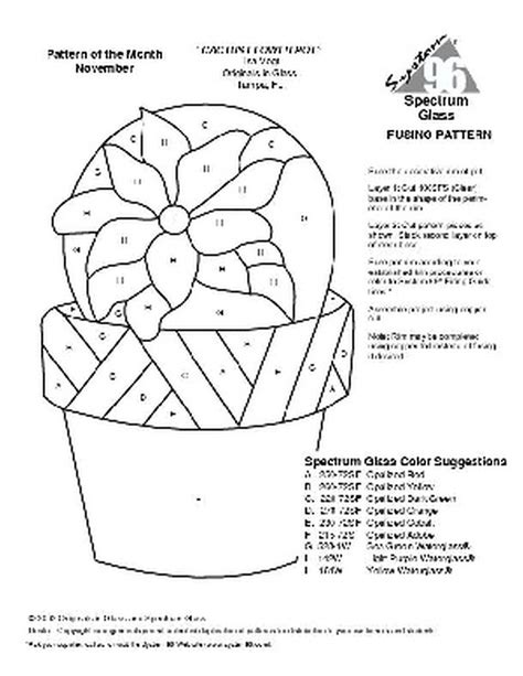stained glass pattern  cactus flower pot patterns