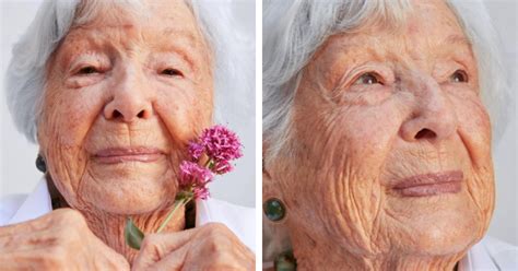 99 year old grandmother is modeling for a makeup brand