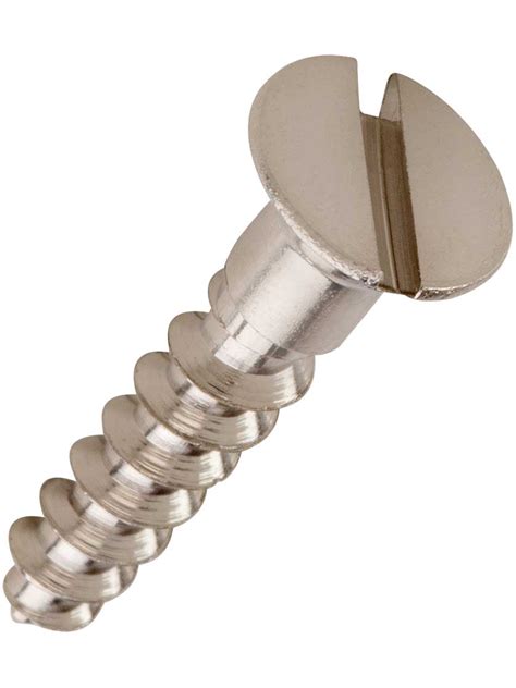 10 X 1 Inch Brass Flat Head Slotted Wood Screws 25 Pack In Satin