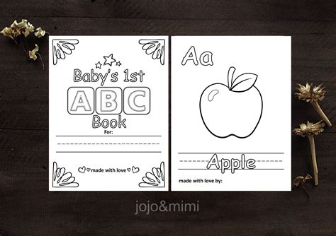 instant babys  alphabet book printable etsy alphabet book