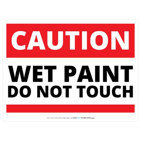 caution wet paint  sign template easy sign templates sign