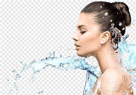 Woman Closing Her Eyes While Splashed With Water Skin Care Moisturizer
