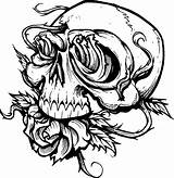 Coloring Pages Scary Skull Roses Halloween Creepy Kids Adults Printable Skulls Sugar Print Drawing Color Tattoo Adult Owl Getcolorings Teens sketch template