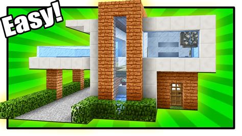 build  modern house  minecraft simple easy tutorial interior