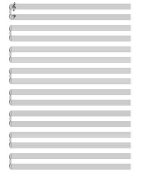 printable blank piano sheet  paper blank sheet  sheet