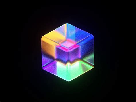 holographic cube  alireza mp  duxica  dribbble