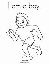 Boy Coloring Am Pages Boys Clipart Running Visit sketch template