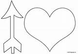 Arrow Heart Template Coloring Pages Arrows Valentine Crafts Templates Hearts School Coloringpage Eu Pattern Holidays sketch template