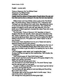 The show by wilfred owen analysis
