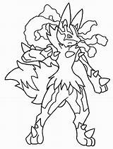 Lucario Pokemon Lineart Colorir sketch template