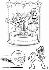 Chomp Mario Coloring Chain Pages Super Anniversaire Waluigi Luigi Chien Coloriages Template Petits sketch template