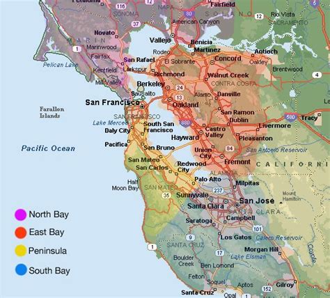 map depicting   regions   bay area north bay east bay peninsula  called