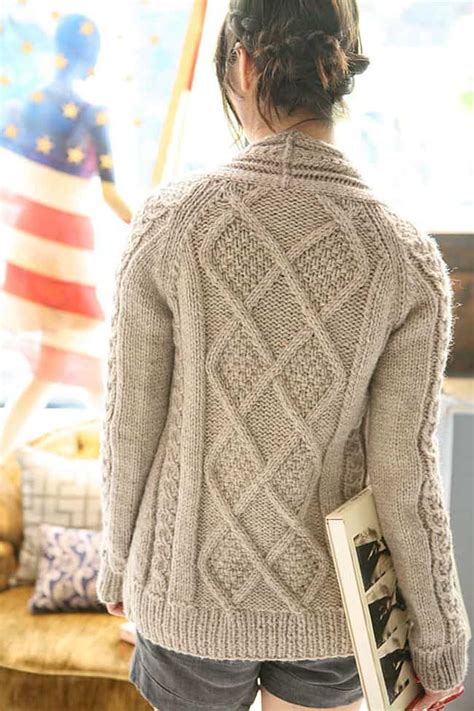 knitting pattern aran cardigan  mikes natura