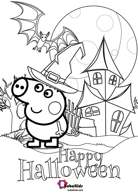 peppa pig coloring pages halloween kidsworksheetfun
