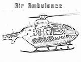 Coloring Ambulance Helicopter Air Medical Care Kids sketch template