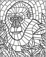 Mosaics Dover Kleurplaten Gorilla Adults Getdrawings Coloringhome sketch template