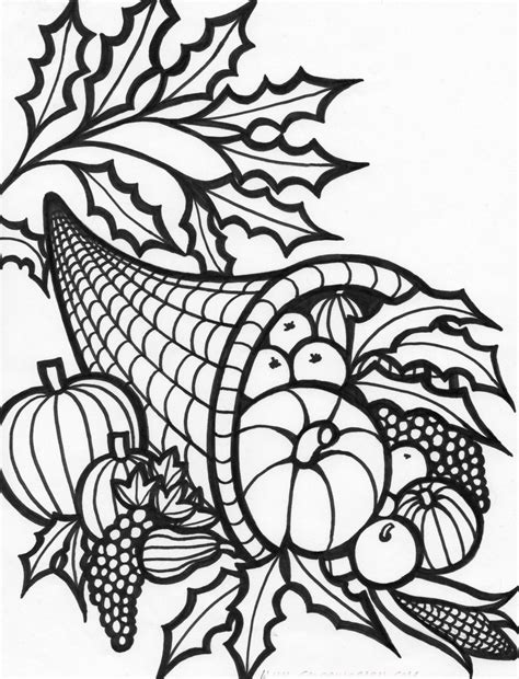 coloring pages thanksgiving cornucopia coloring pages