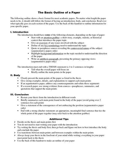 basic outline  research paper basic research paper