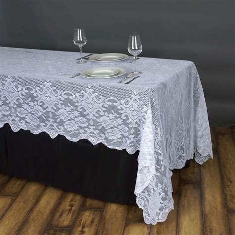 premium lace white rectangular oblong tablecloth tablecloths