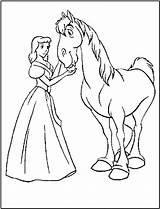 Cinderella Princesse Cheval Cendrillon Disneyprincess Magique Coloriages Colorier sketch template