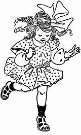 Girl Hopping Clipart Hopscotch Vintage Hop Child Digital Coloring Clip Pages Stamp Stamps Etc Cliparts Boy Template Sketch Click Save sketch template