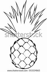 Pineapple Coloring Vector Zentangle Inspired Adult Shutterstock Stock Illustration sketch template