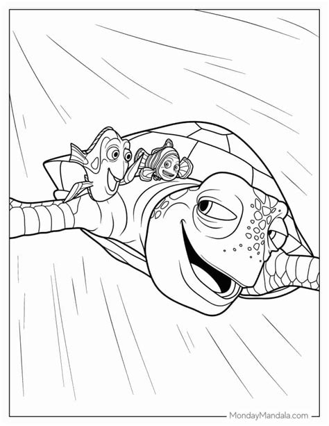 crush  turtle coloring page