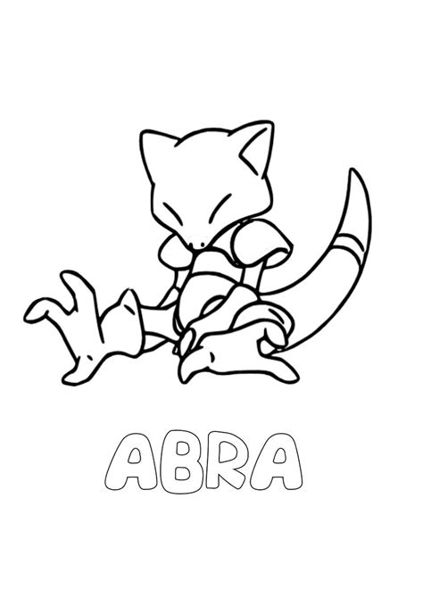 abra pokemon coloring page coloring pages