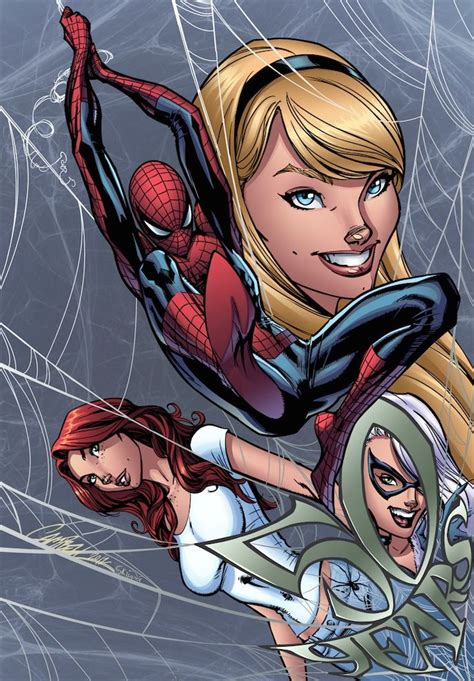 Spiderman Mary Jane Gwen Stacy And Black Cat By J Scott