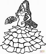 Flamenco Dancer sketch template