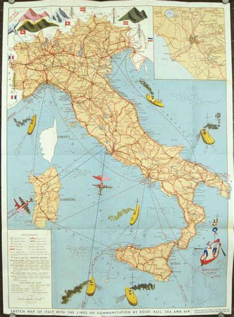 Italy Map Title Sketch Map Of Italy With The Lines Of