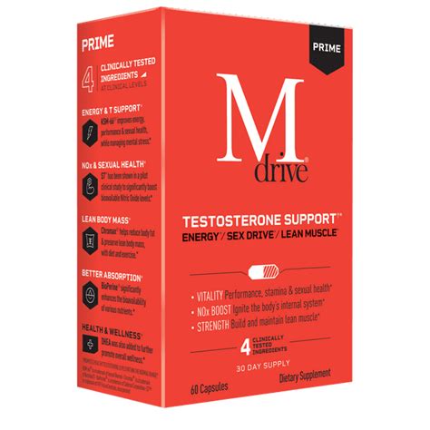 Mdrive Prime Testosterone Support For Men Max Energy Stress Relief