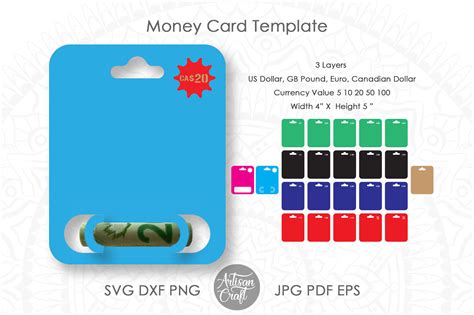 printable money card holder