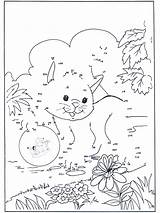 Cat Dots Connect Dot Coloring Pages Fargelegg Number Advertisement Annonse Comments sketch template