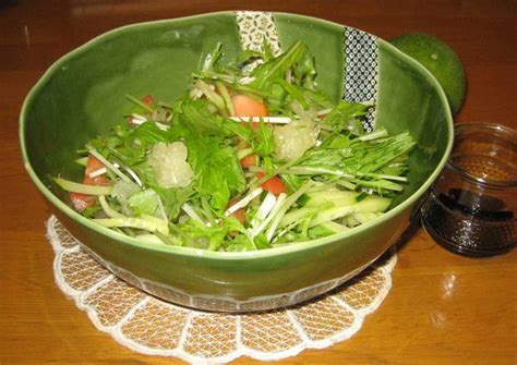 mizuna salad with kabosu citrus balsamic dressing recipe