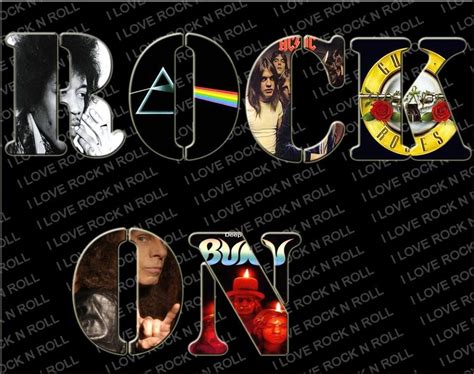 Rock On Classic Rock Band Logo Collage Rock And Roll