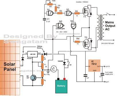 simple solar inverter circuit homemade circuit projects